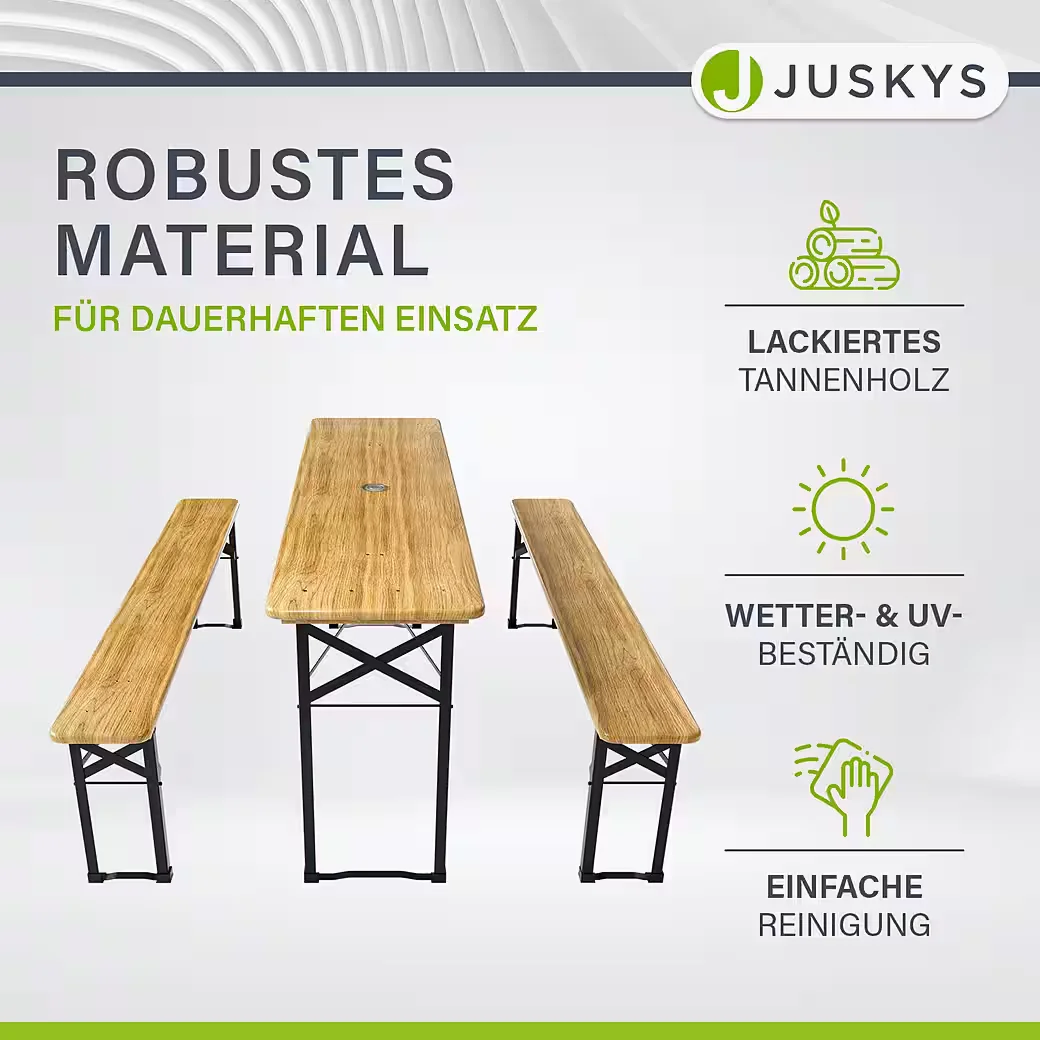 Bierzeltgarnitur Bichl Garten Set mit Tisch und Baenken