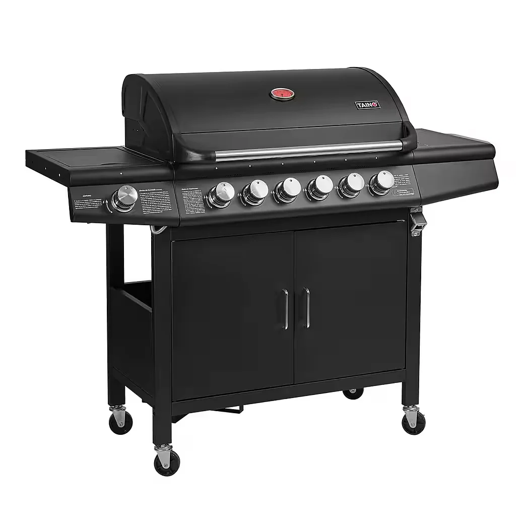Gasgrill RED 6 plus 1 Piezozündung Grillspießauflage mit Fettwanne BBQ