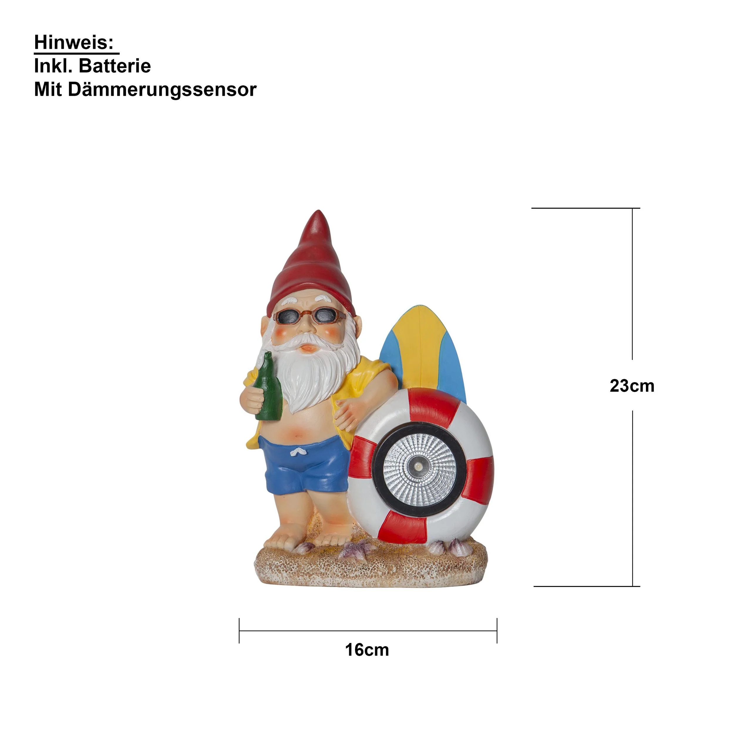 STAR TRADING LED Solarleuchte Gnomy Gartenzwerg Gartenfigur