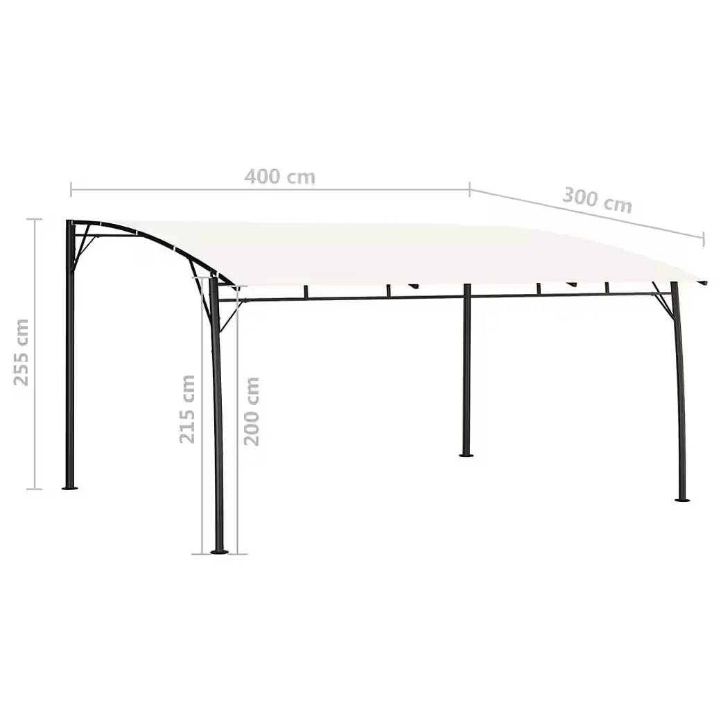Partyzelt Garten Sonnenschutz 4x3x2,55 m Cremeweiß Pavillon Outdoor