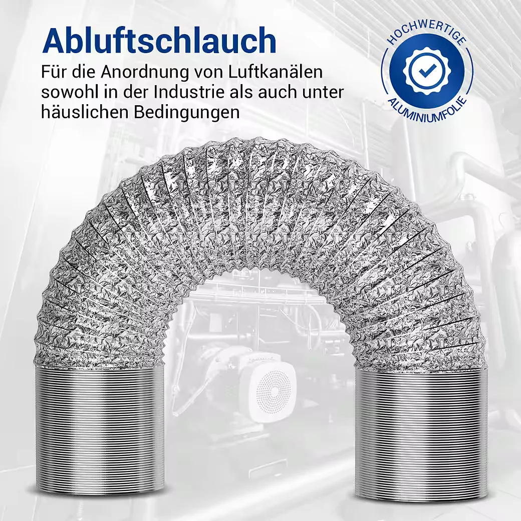 VIOKS Alu Abluftschlauch Flexrohr 100erR 3m für Trockner Abzugshaube