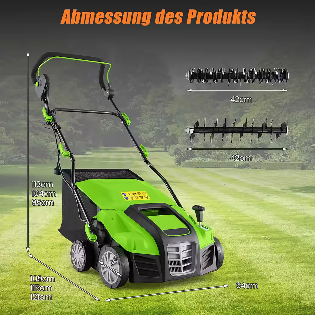 Elektro Vertikutierer und Lüfter für Rasen und Gartenpflege