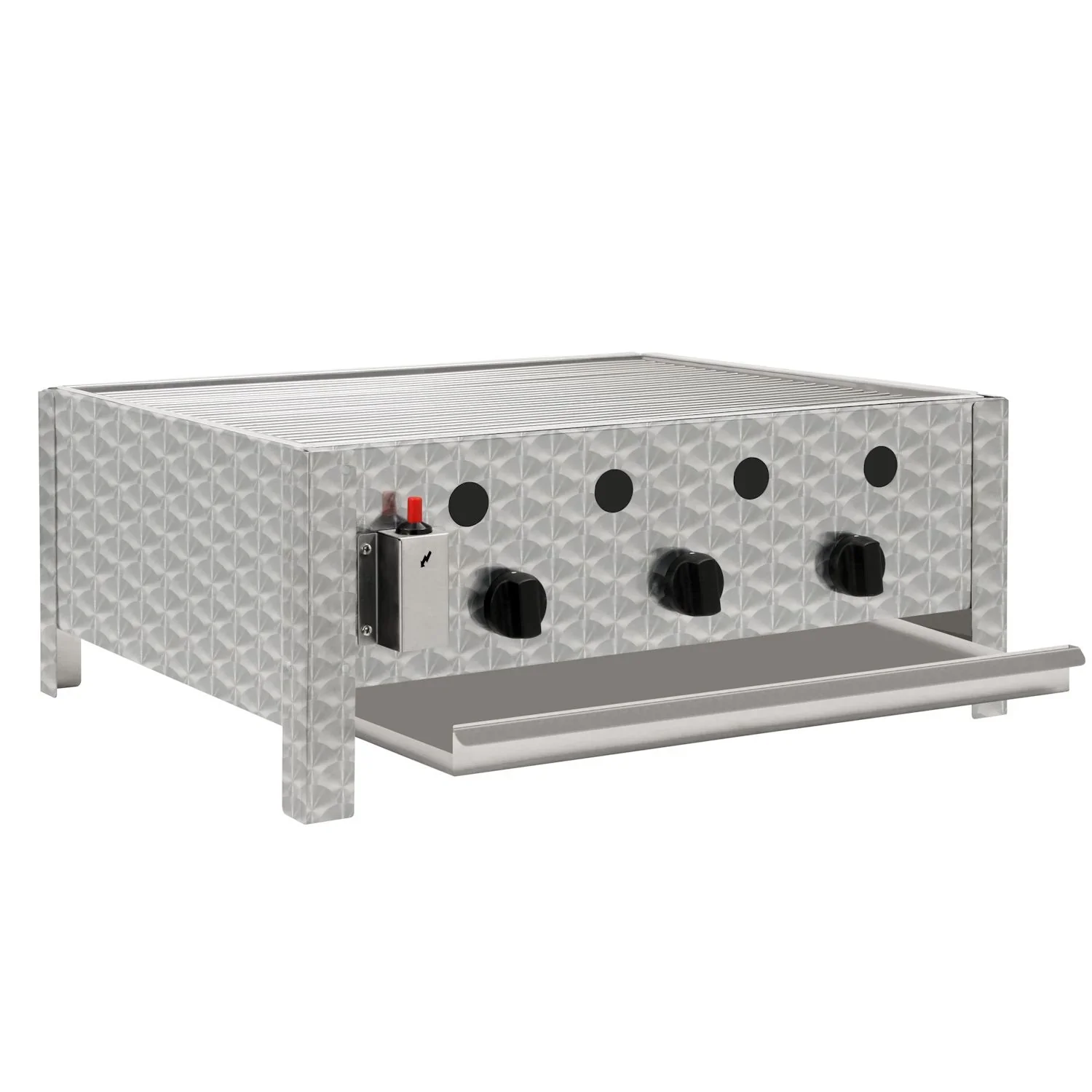 Gastrobräter Edelstahl 3 flammig 64 x 52 x 27 cm Profi Gasgrill