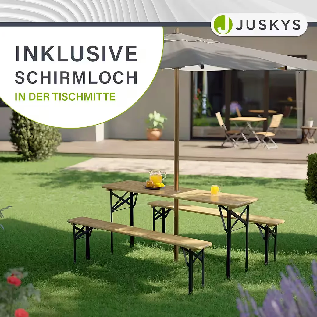Bierzeltgarnitur Bichl Garten Set mit Tisch und Baenken