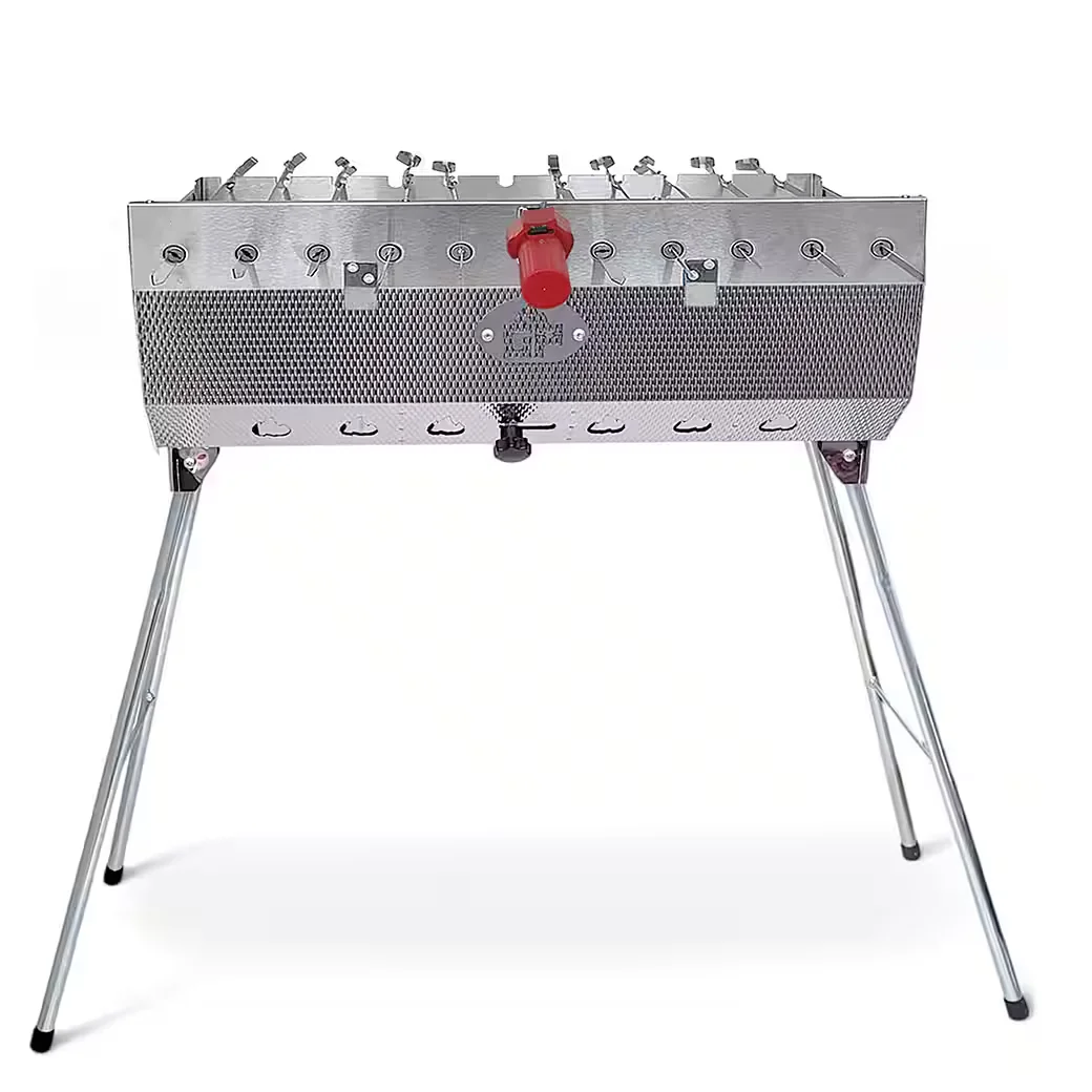 Mangal Schaschlikgrill Taschkent Holzkohlegrill Motor 11er Drehspieß