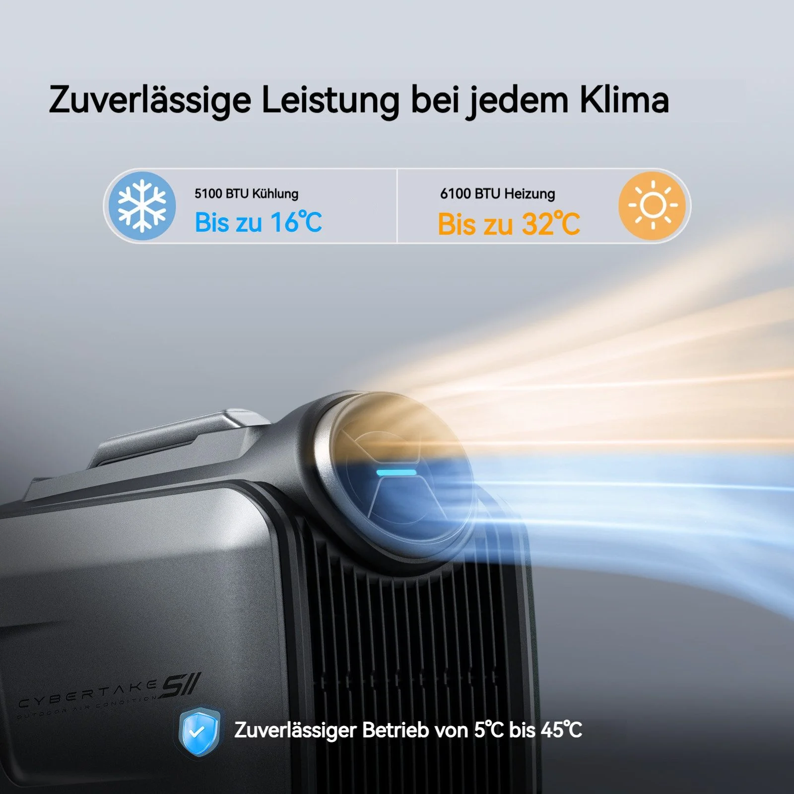 S2Pro mobiles Outdoor Klimagerät 4 in 1 mit 0-12 h Timer