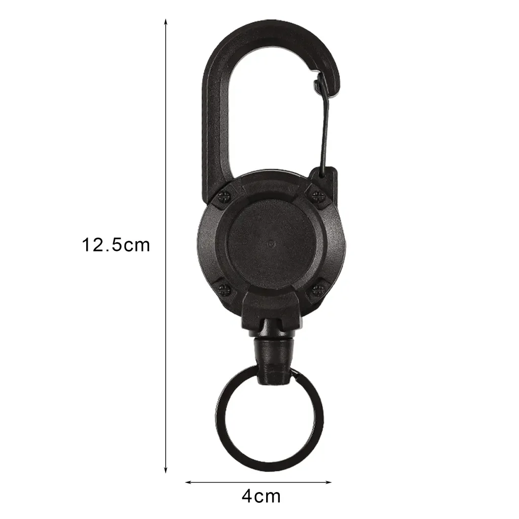 Einziehbarer Schlüsselbund Karabiner Ausweishalter robust Clip weiß