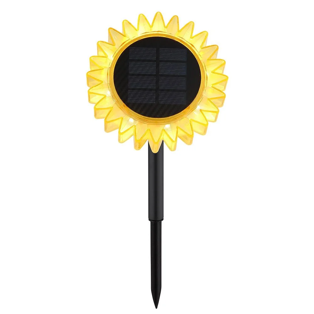 GLOBO LIGHTING LED Solarleuchte Sonnenblume Warmweiß Stecklampe Außen