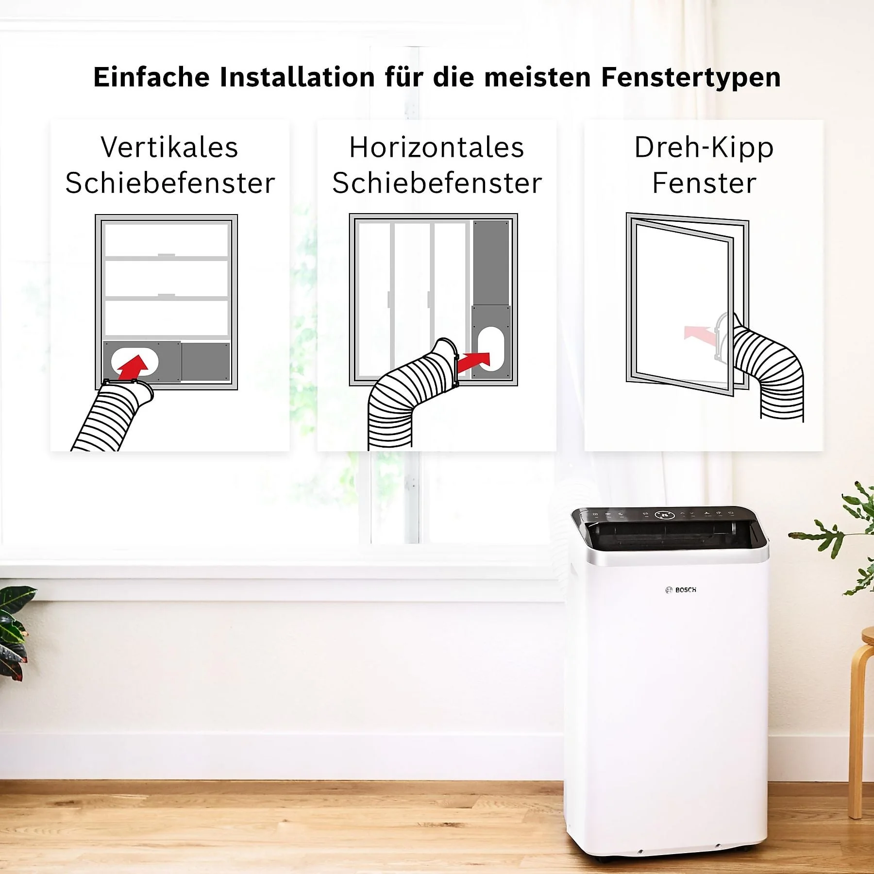 Bosch Cool 4000 mobiles Klimagerät, 35 m², A+, weiß