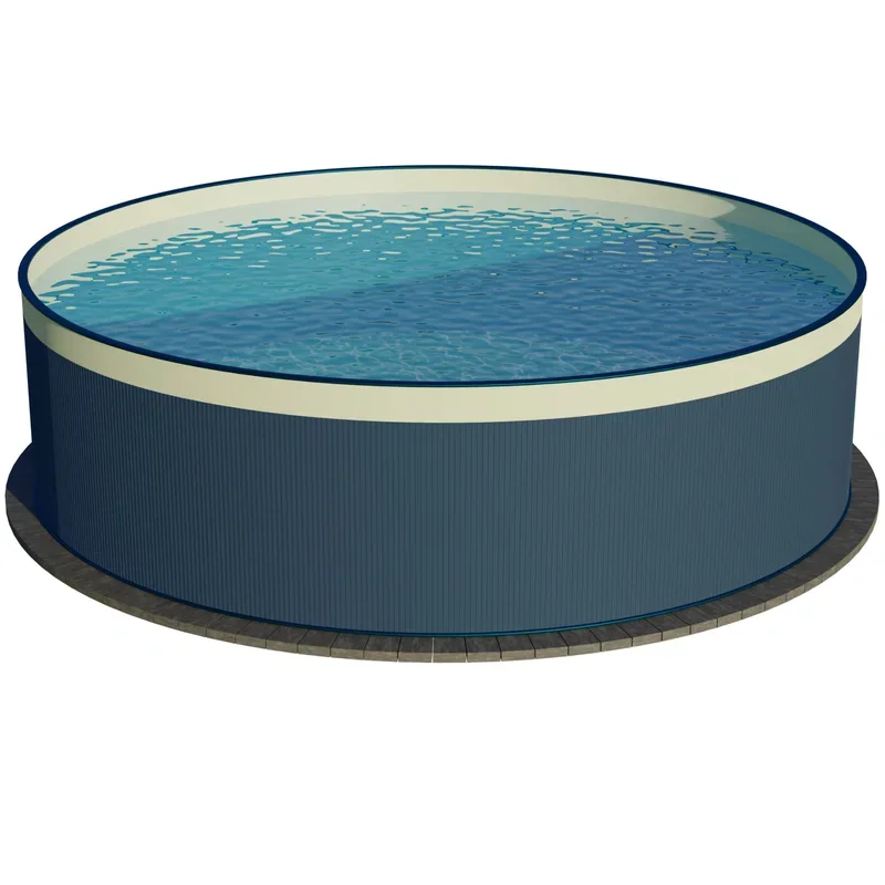 Stahlwandpool rund 450x120cm 0,4mm anthrazit Folie 0,3mm sand overlap