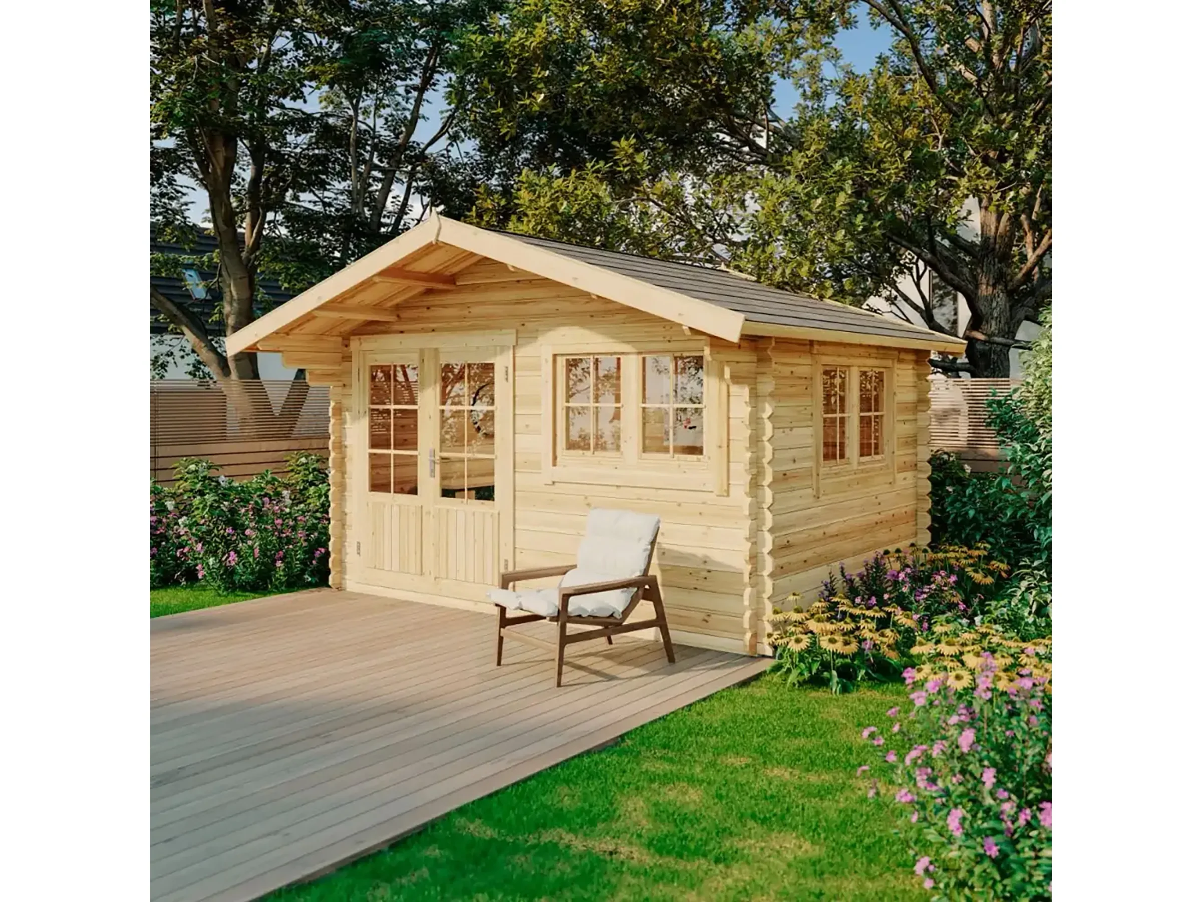 Gartenhaus Gabriel-34 428x367 cm Natur Holz Gerätehaus