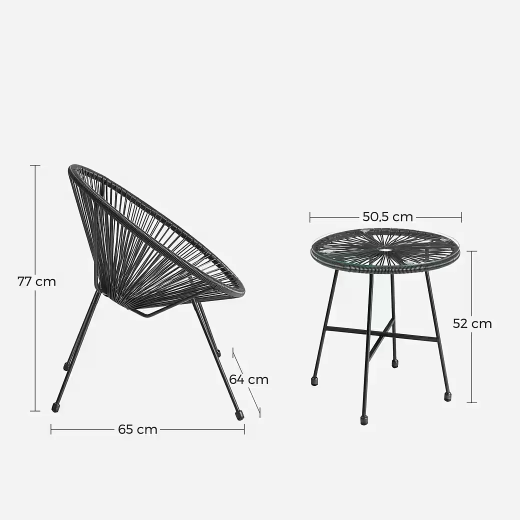 SONGMICS Gartenlounge Set Outdoor Sitzgruppe Terrasse Balkon
