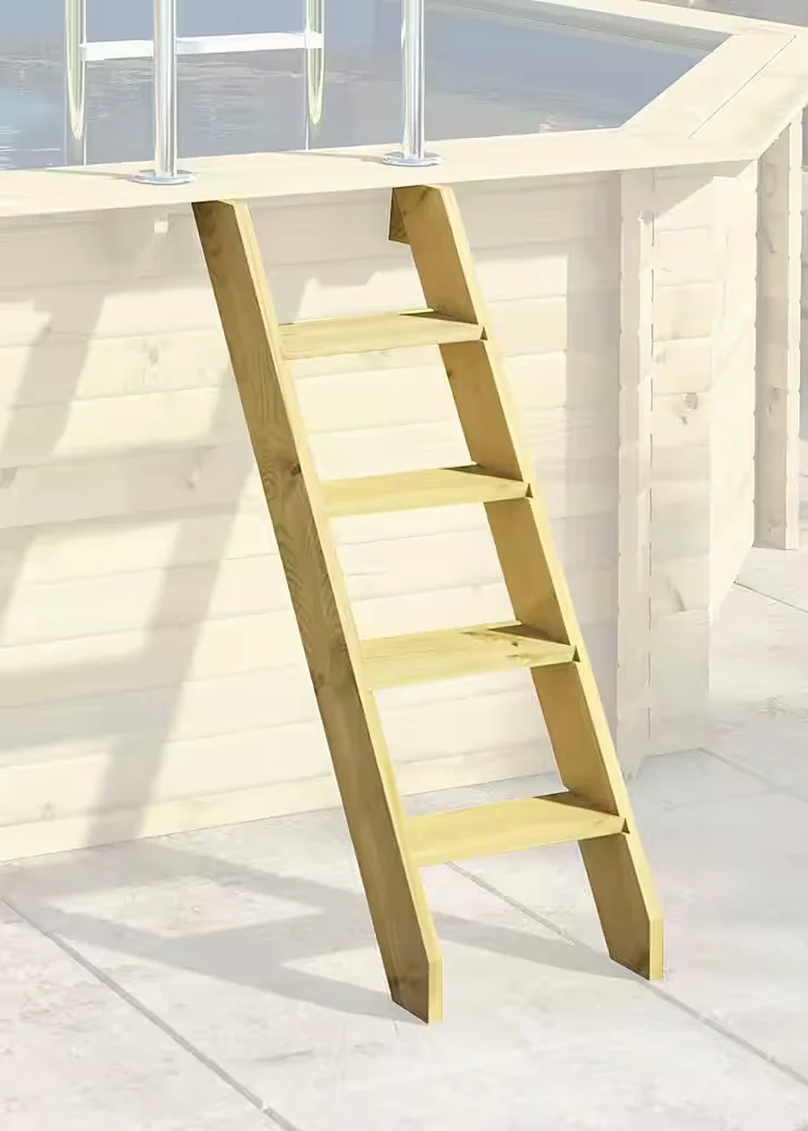 Rechteckpool Holzpool Roma A Gartenpool 353x400x124 cm mit Sonnendeck