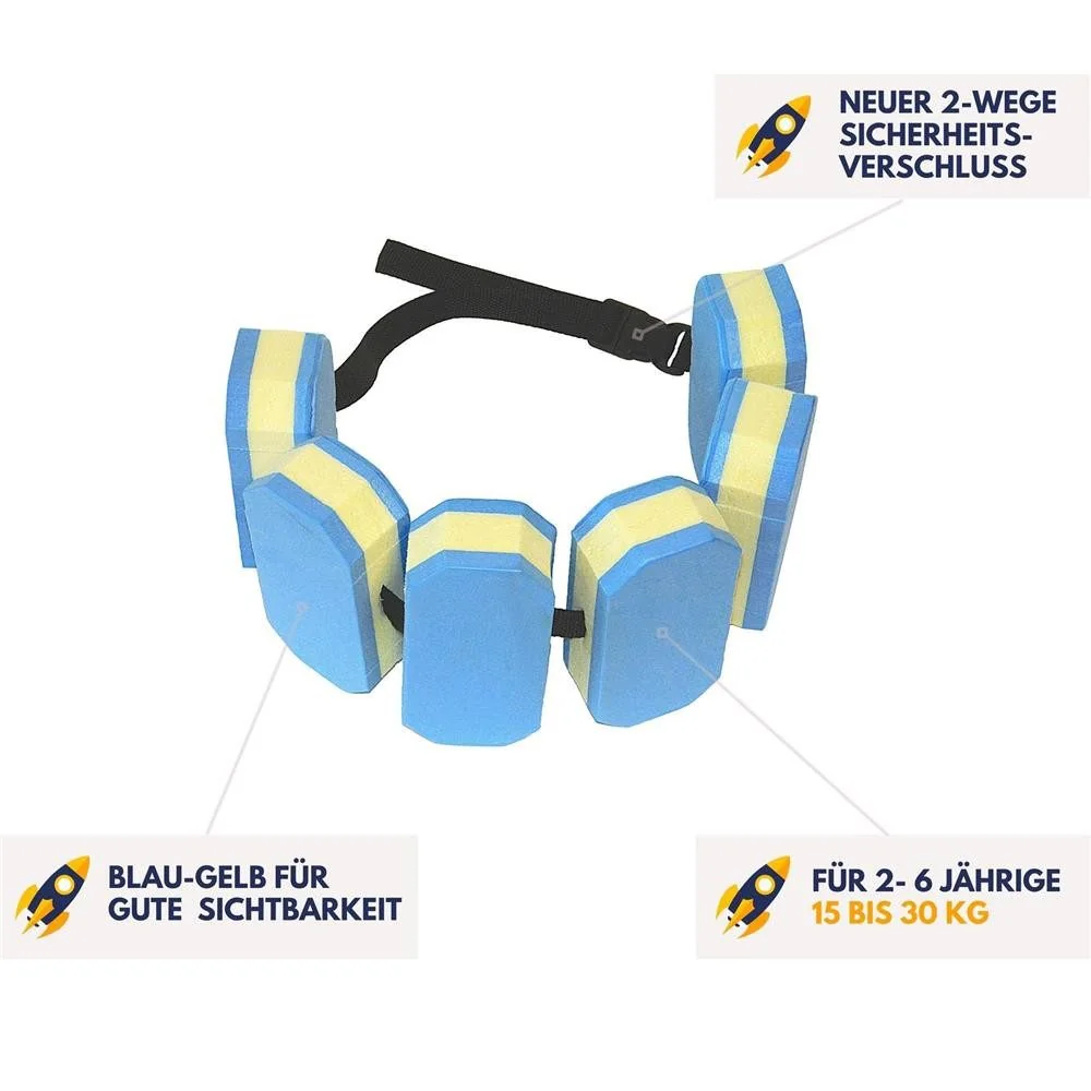BEST SPORTING Schwimmgürtel 6 Paddle blau für Aquafitness Training