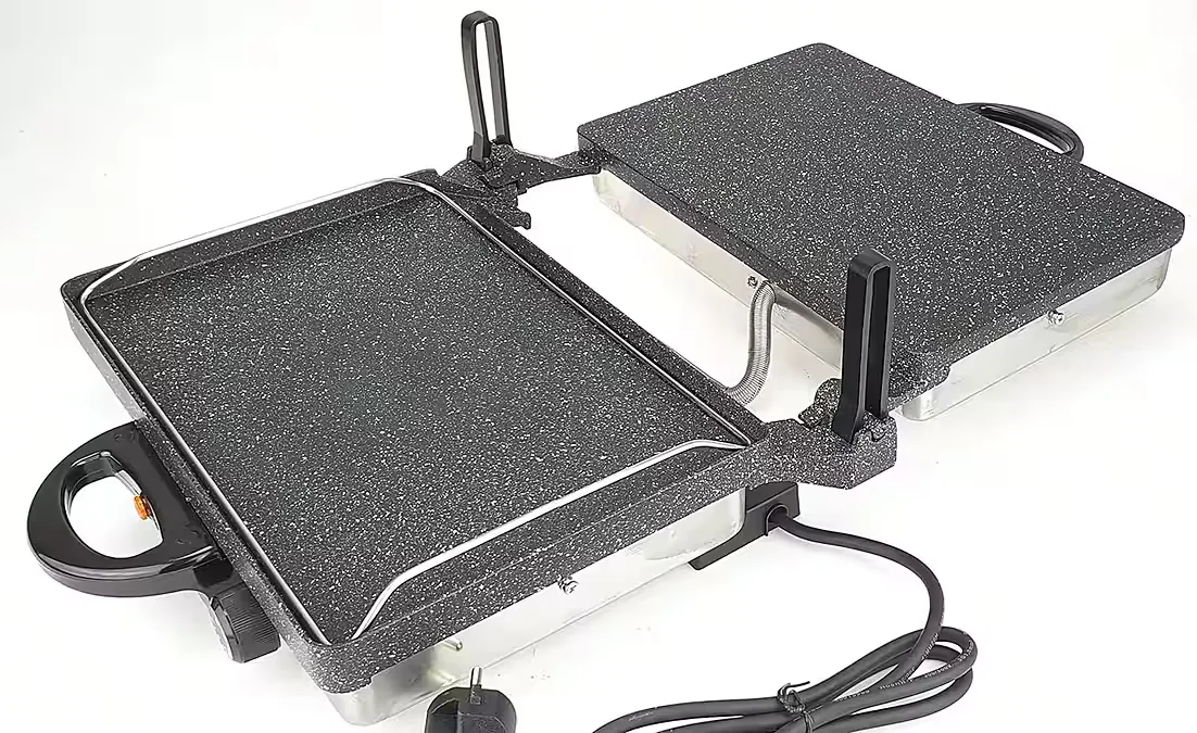 Kontaktgrill Granit mit Kasserolle elektrisch Tischgrill