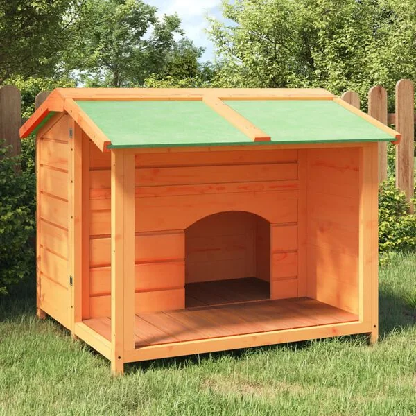 vidaXL Hundehütte Braun 96x87x80 5 cm Massivholz Kiefer Outdoor