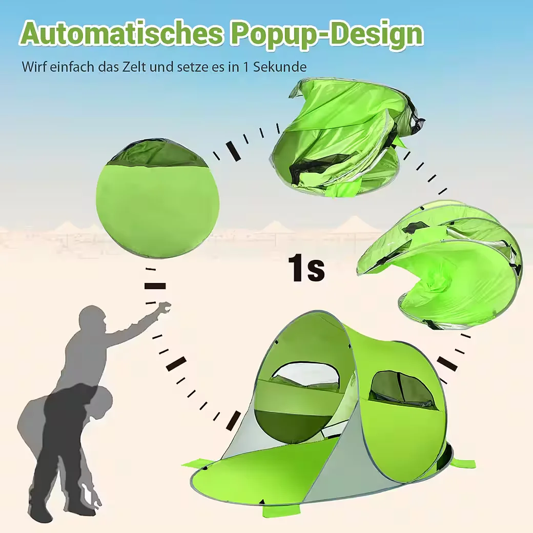 Strandmuschel Pop Up Strandzelt mit UV Schutz leicht und windfest