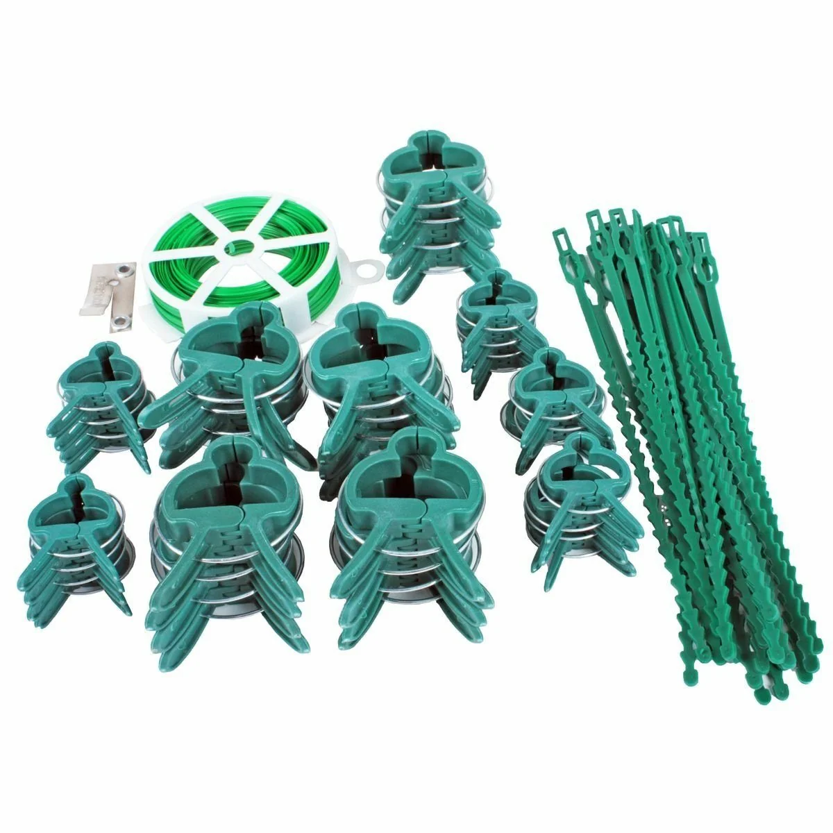 JARDINION Pflanzenclip Set 61 teilig Pflanzstäbe Pflanzenhalter