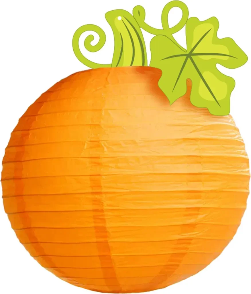 Halloween Kürbis-Papierlaterne zum Aufhängen orange Deko innen außen