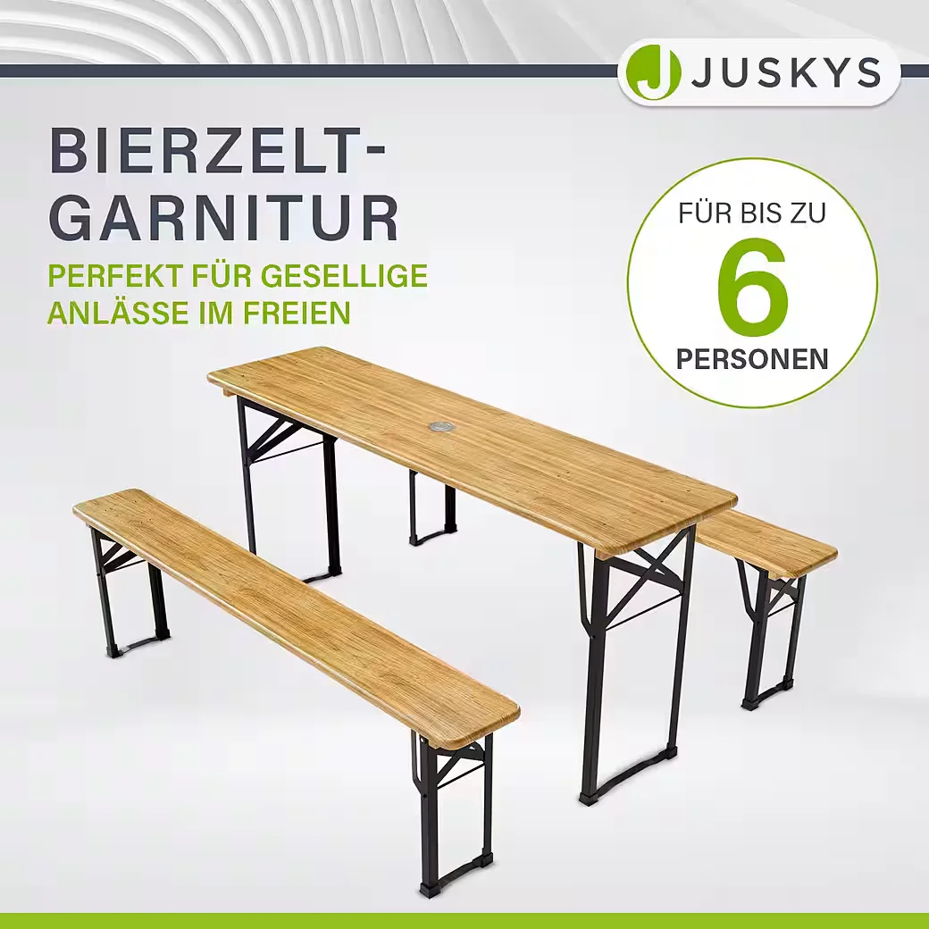 Bierzeltgarnitur Bichl Garten Set mit Tisch und Baenken