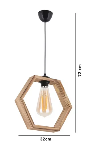 OPVIQ Kronleuchter WOODEN BODY 30 cm H1843 Pendelleuchte Holz