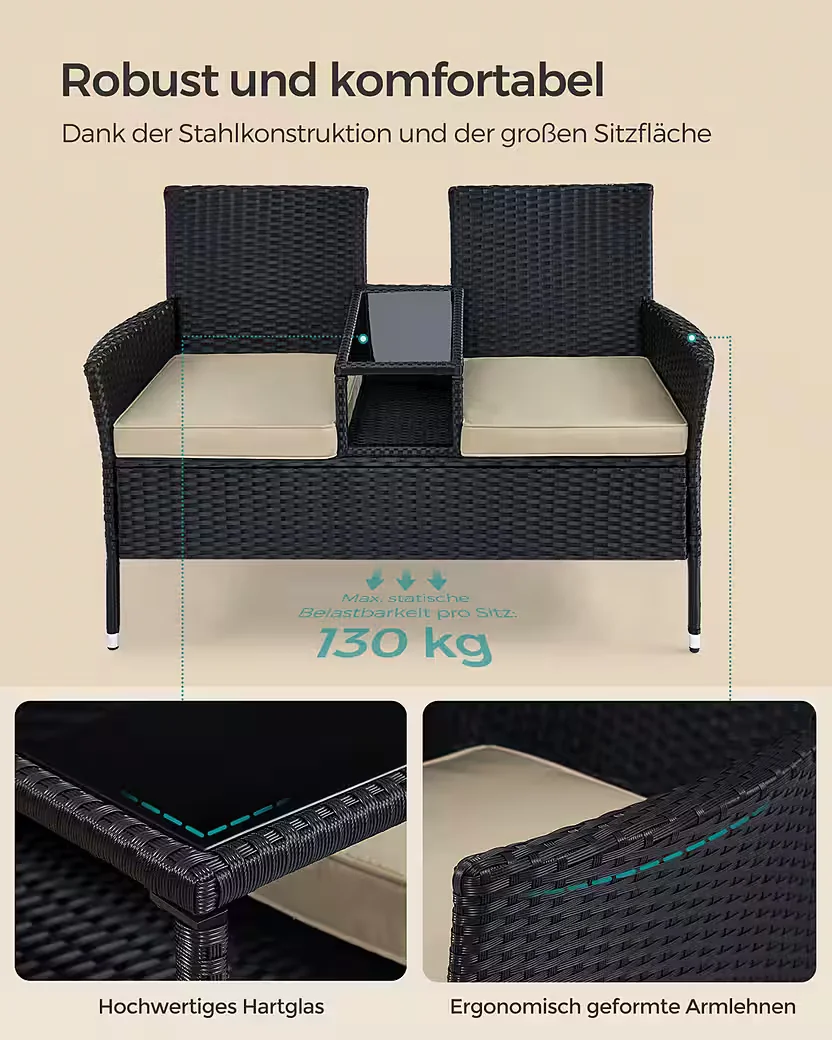 SONGMICS Balkonset Gartenmöbel für Balkon und Terrasse