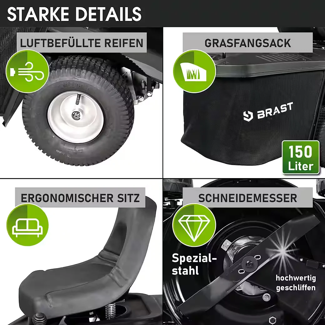 Rasentraktor Aufsitzmäher Benzin Elektrostart Gartenpflege