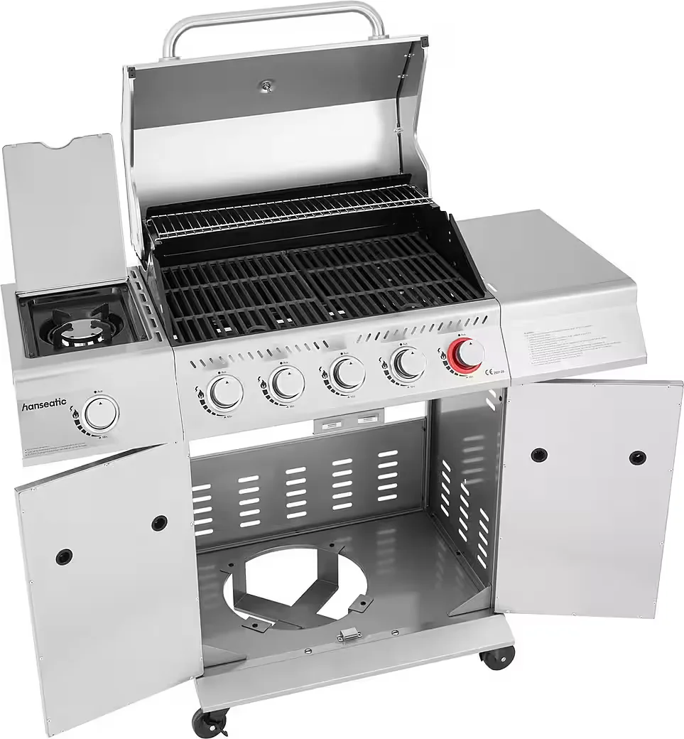Gasgrill Richland 5 Brenner Turbobrenner Seitenbrenner 21500 W BBQ