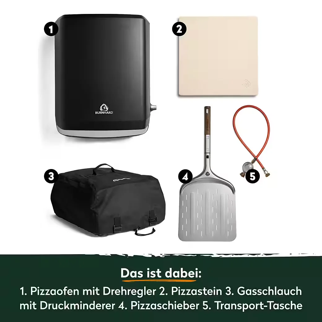 BURNHARD Gas Pizzaofen Outdoor für knusprige Pizza