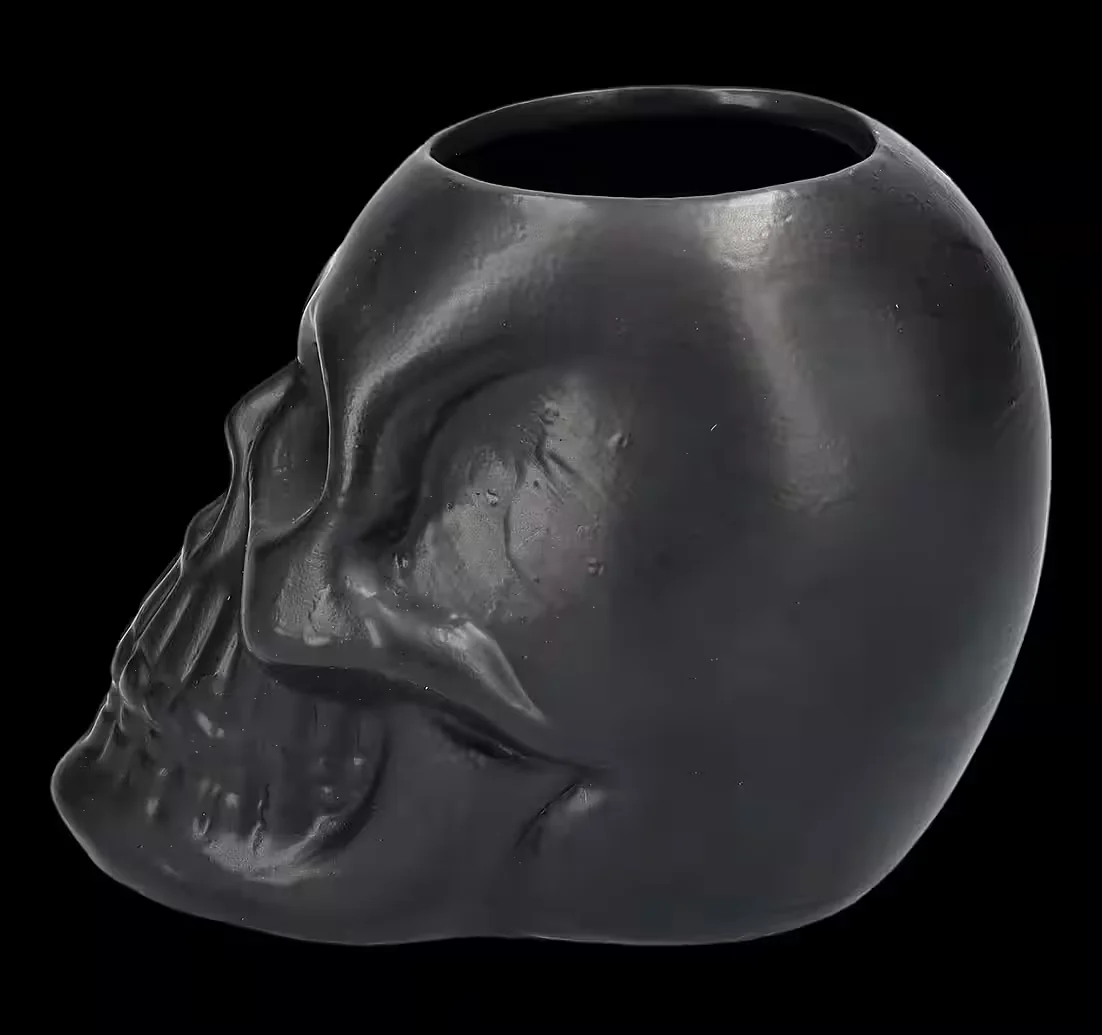 FIGUREN SHOP GMBH Zahnputzbecher schwarzer Totenkopf Gothic Fantasy