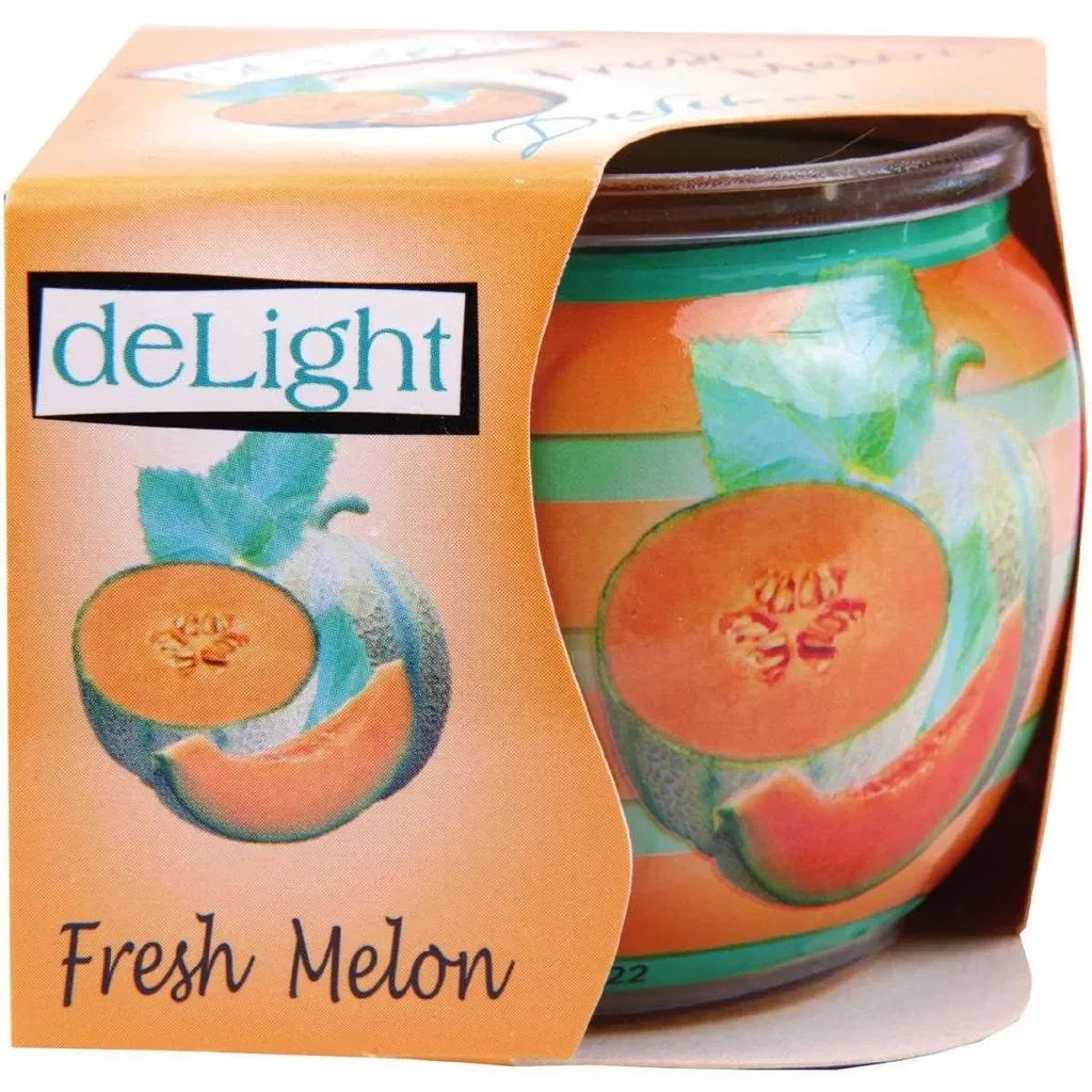Duftkerze Motiv im Glas lange Brenndauer angenehmer Duft Fresh Melon