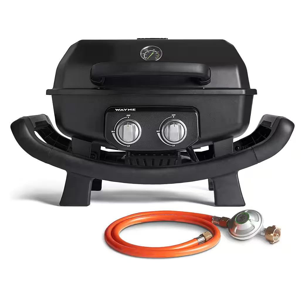 WAYNE Gasgrill 2 Brenner 4,4 kW Tragbarer Balkongrill Camping Outdoor