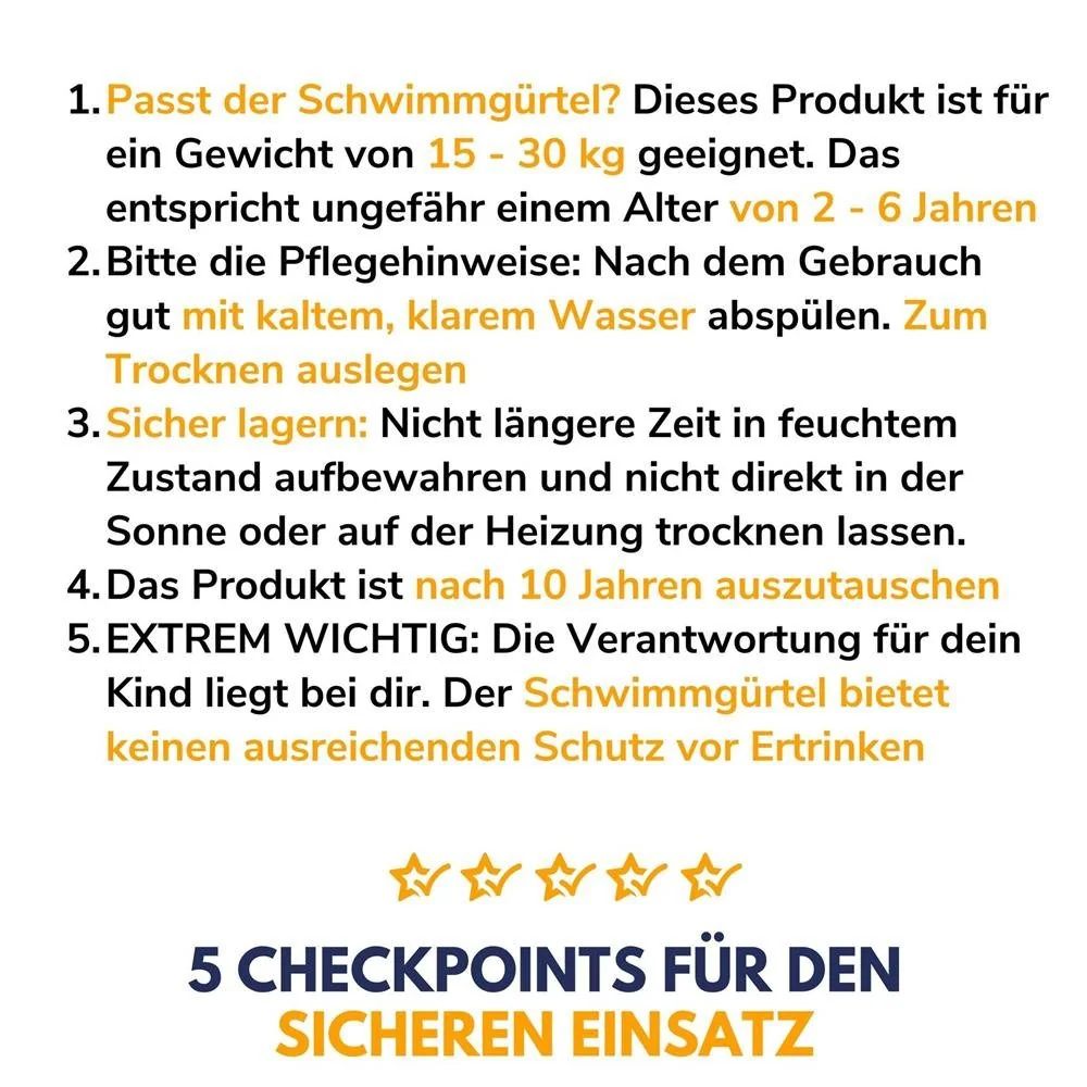 BEST SPORTING Schwimmgürtel 6 Paddle blau für Aquafitness Training