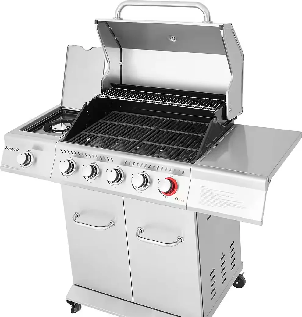 Gasgrill Richland 5 Brenner Turbobrenner Seitenbrenner 21500 W BBQ
