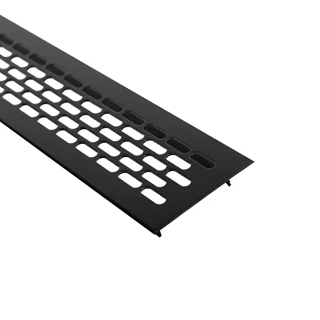 MS BESCHLÄGE Lüftungsgitter Aluminium Schwarz 60x480 mm für Tür
