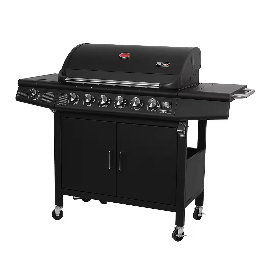 Gasgrill RED 6 plus 1 Piezozündung Grillspießauflage mit Fettwanne BBQ
