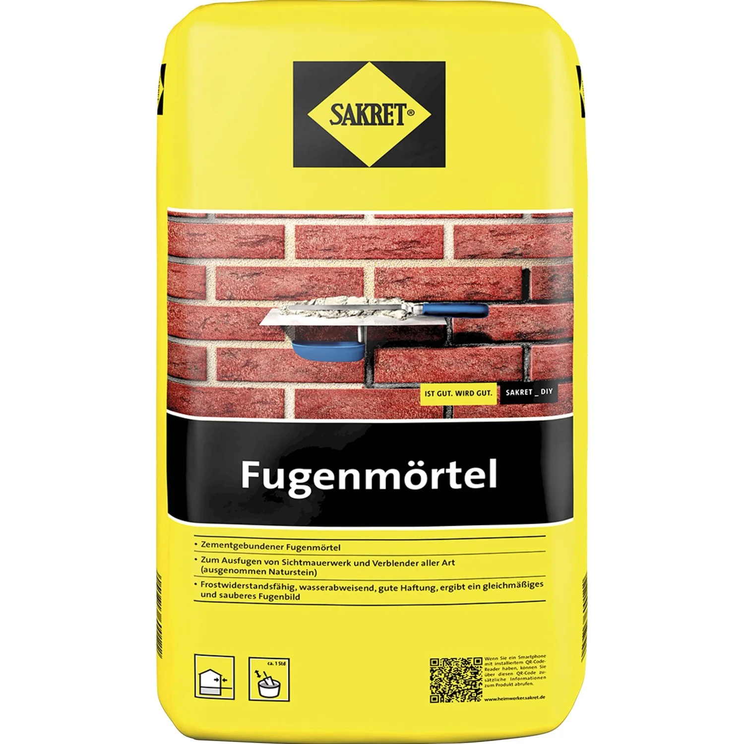 Sakret Fugenmörtel Grau 10 kg für Pflaster Terrassen Wege