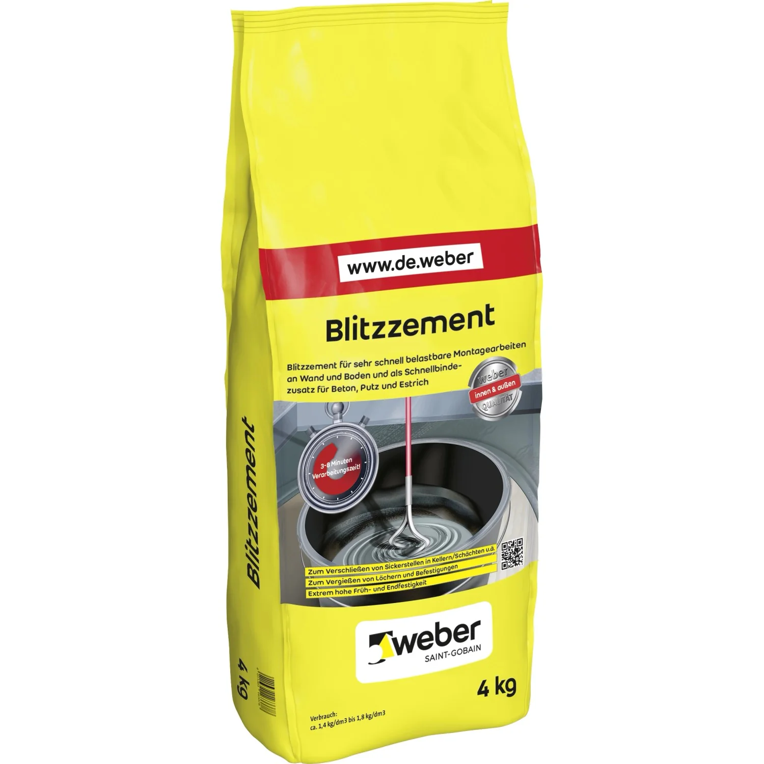 Saint-Gobain Weber Blitzzement 4 kg Schnellzement für Reparaturen