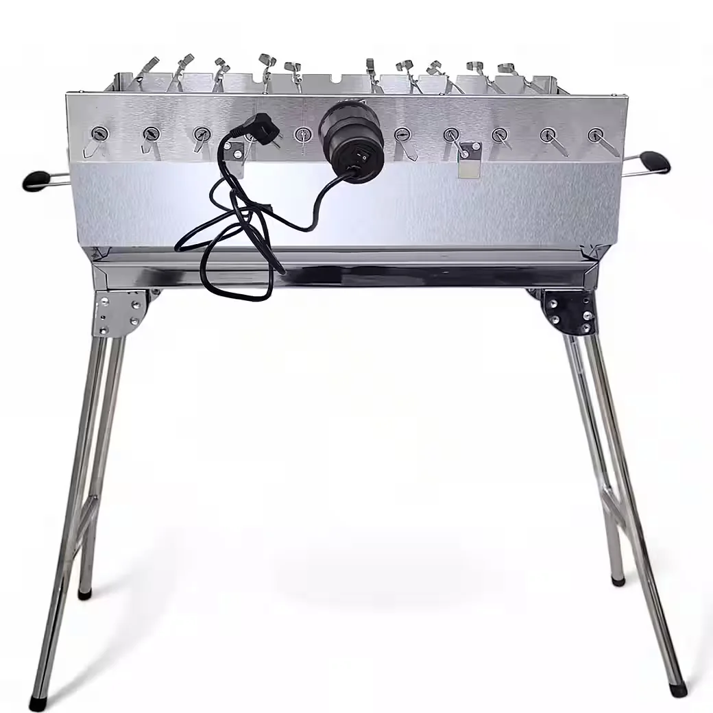 Holzkohlegrill Mangal Kairat Schaschlikgrill mit 10 Spießen & 230 V Motor