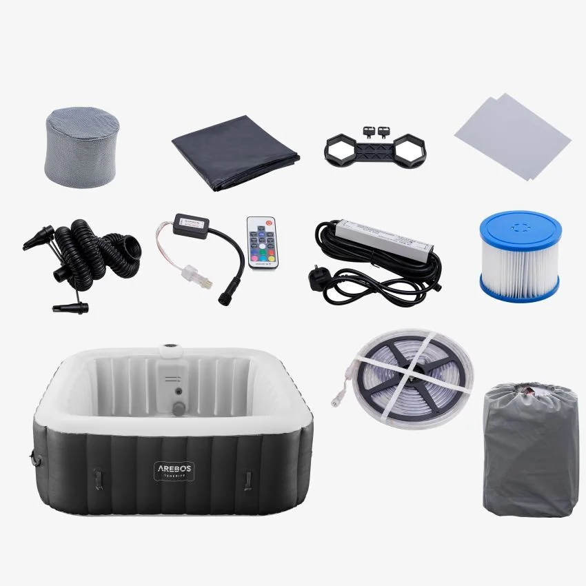 Spa Pool Tenerife quadratisch mit LED 2400W Whirlpool