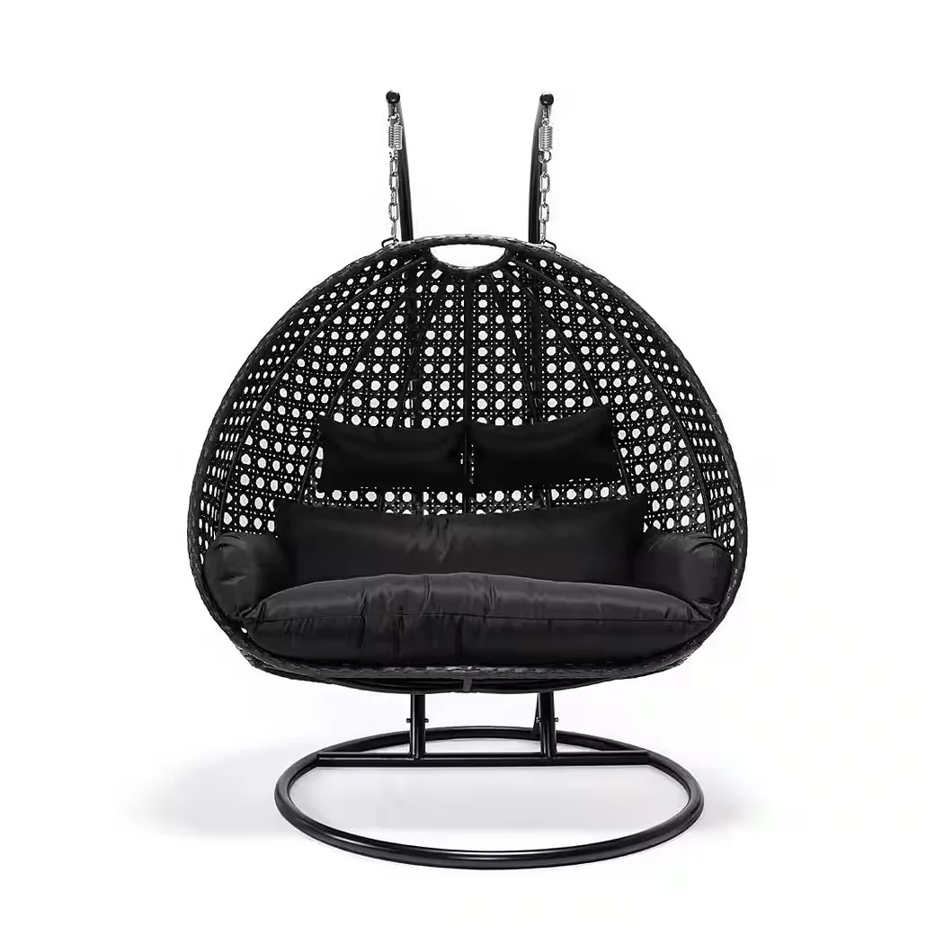 Hängesessel Polyrattan TWIN mit Regenabdeckung Outdoor Garten