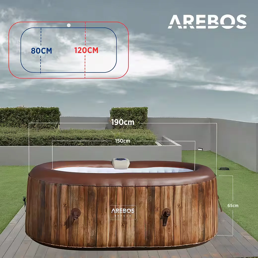 Whirlpool BERGEN aufblasbar für 2 Personen 90 Massagedüsen Outdoor