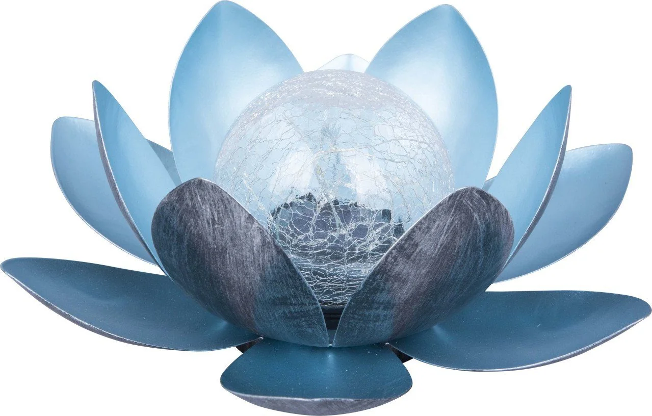TrendLine LED Solarleuchte Seerose silber Außen Deko Garten