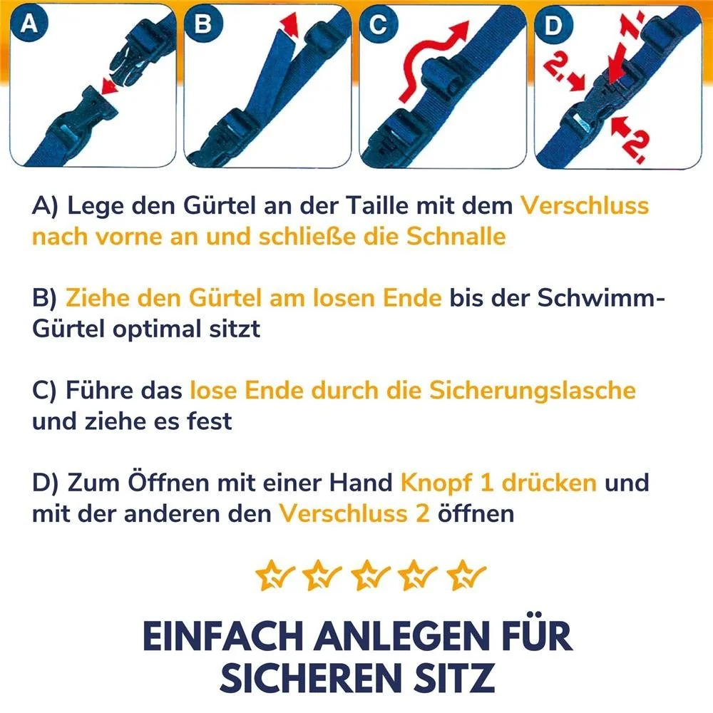 BEST SPORTING Schwimmgürtel 6 Paddle blau für Aquafitness Training
