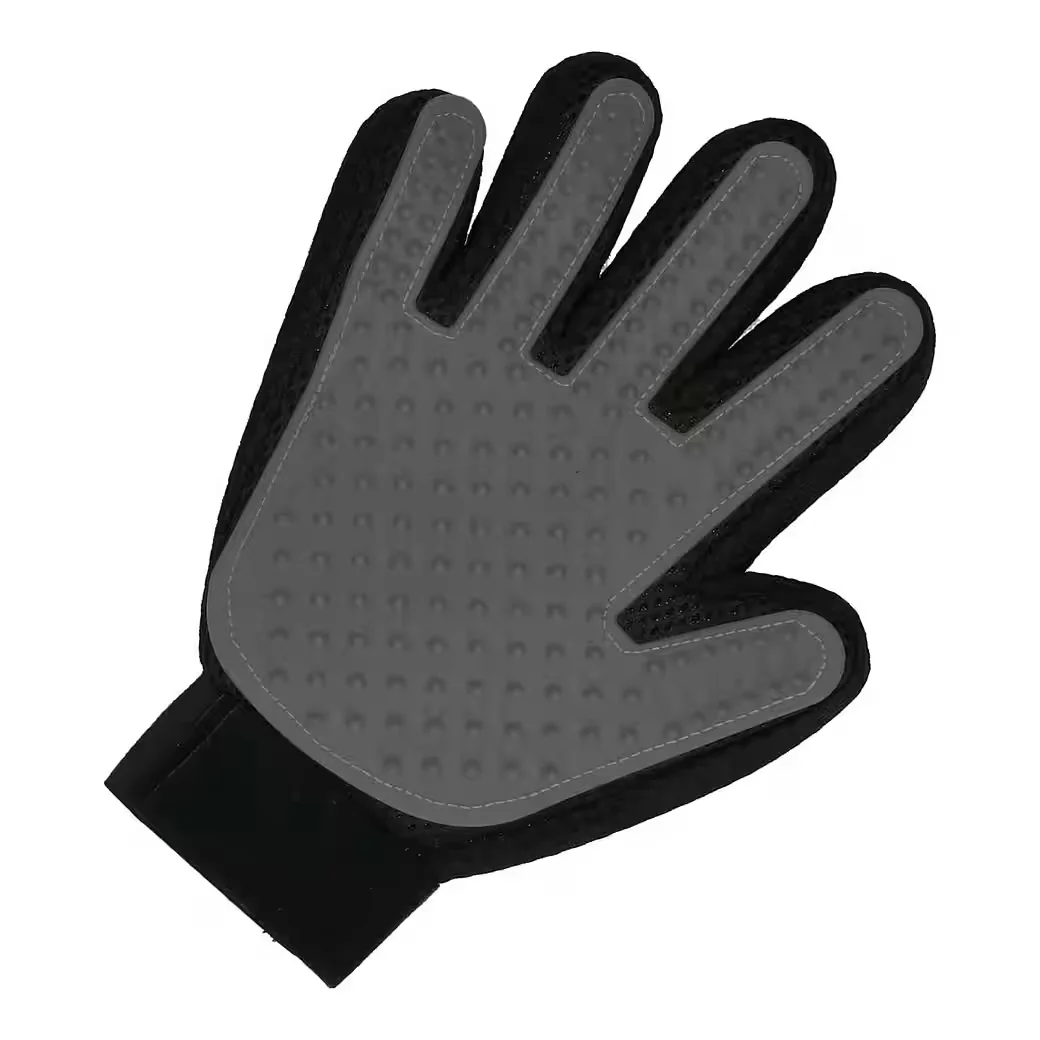 ELASTO Fellpflegehandschuh Pet schwarz grau für Hunde und Katzen