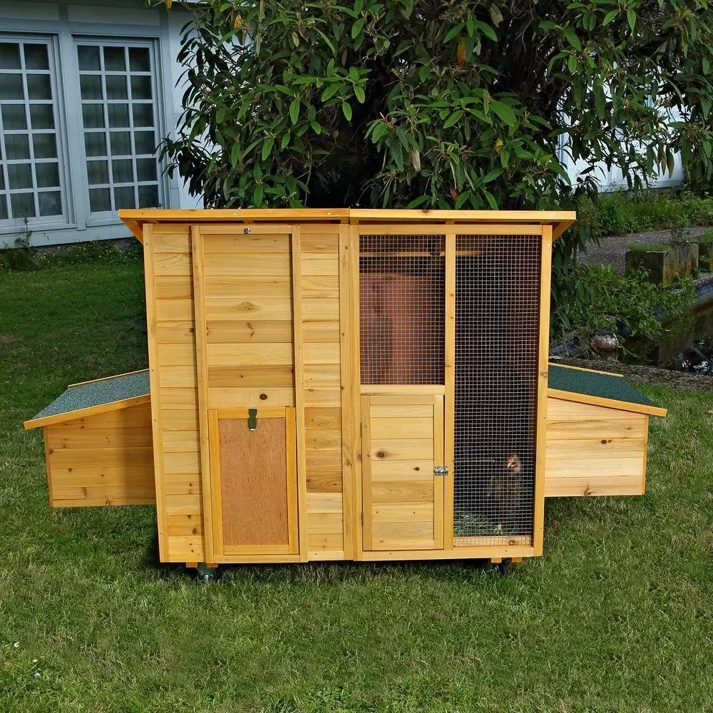 Melko Hühnerstall Kaninchenstall Hasenstall 214 CM Braun wetterfest