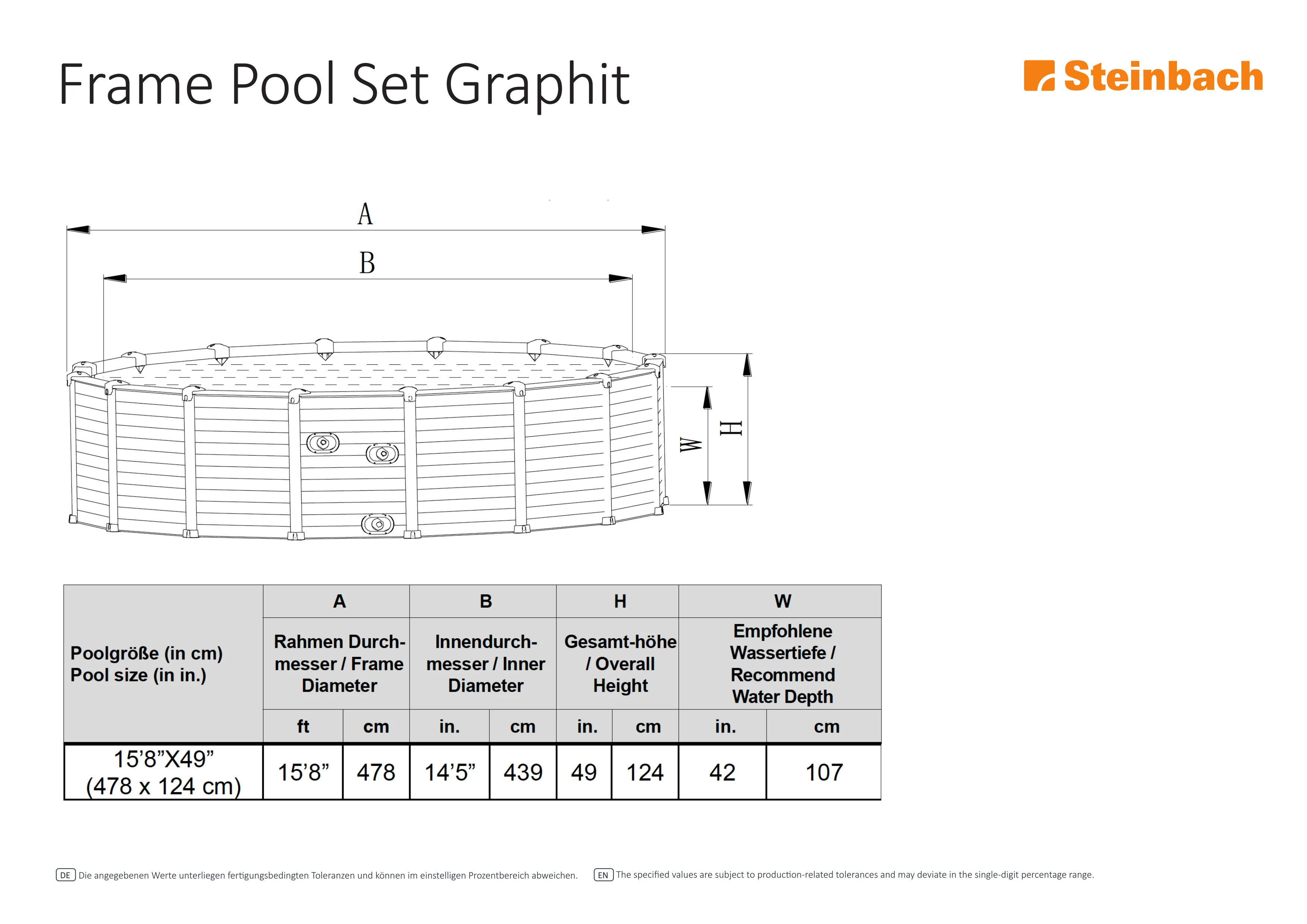 Intex Frame Swimming Pool Set Graphit Gartenpool Aufstellpool