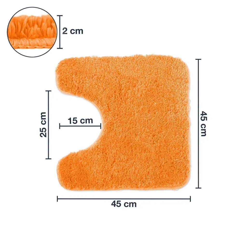 WohnDirect Badematte mit WC Ausschnitt Florenz Grau 45x45 cm