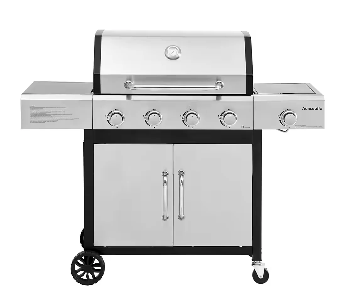 Gasgrill Rockford 4 Brenner und Seitenbrenner 14 5 kW Gesamt BBQ