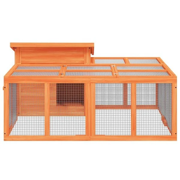 vidaXL Kaninchenstall Braun 144x123x67 cm Massivholz Kiefer Garten
